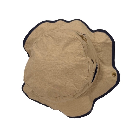 St. Maarten Embroidered Turtles Bucket Boonie Travel Sun Hat Tan Adj. Chip Strap - Picture 4 of 7